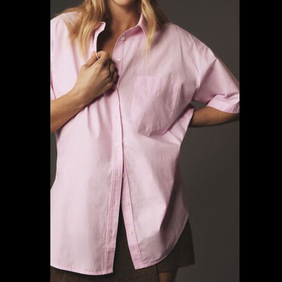 Anthropologie The Bennet Buttondown Shirt by Maeve: Short-Sleeve Edition - Picture 1 of 3